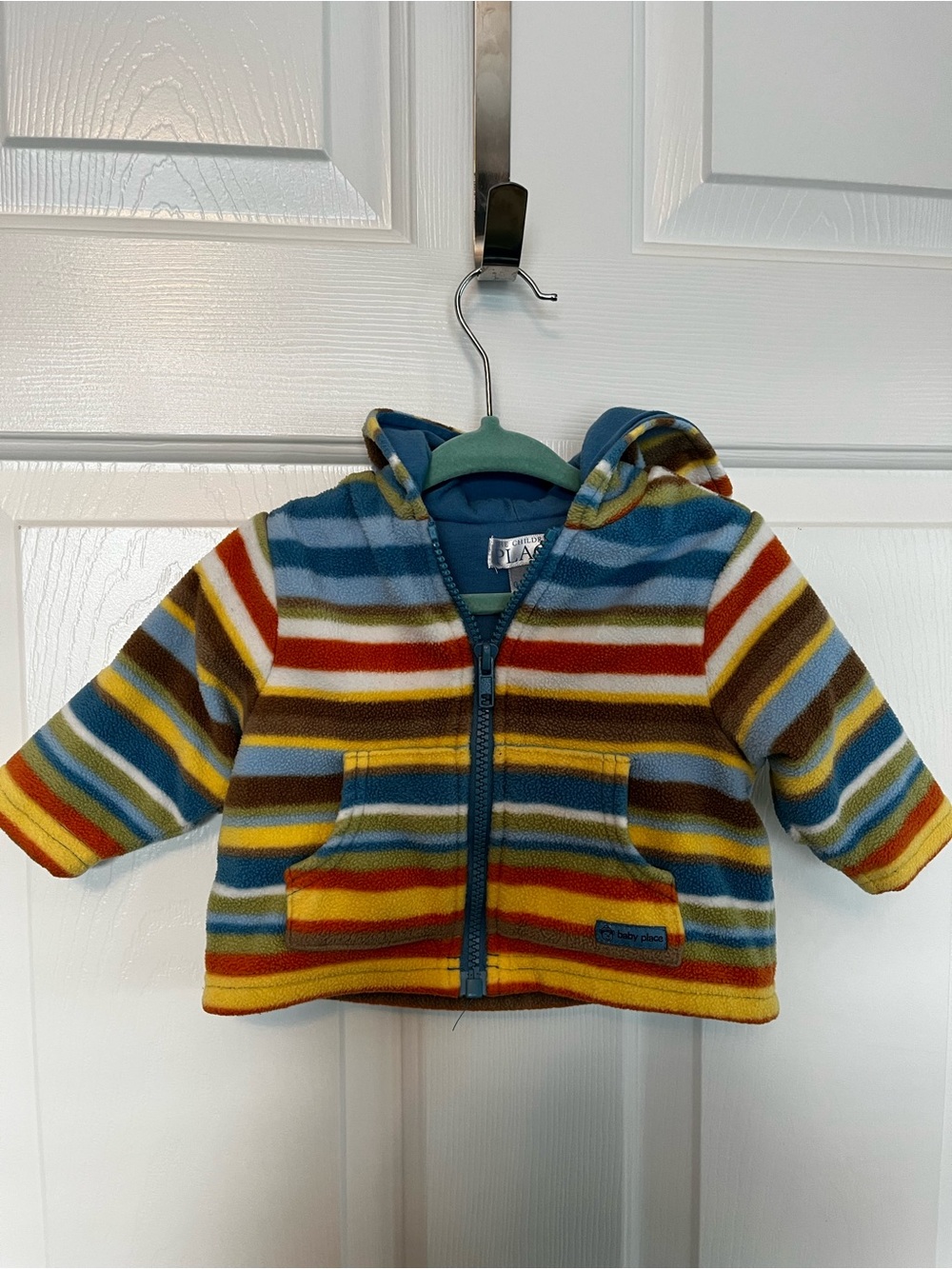 The Children's Place Blue & Multicolor Striped Hooded Jacket